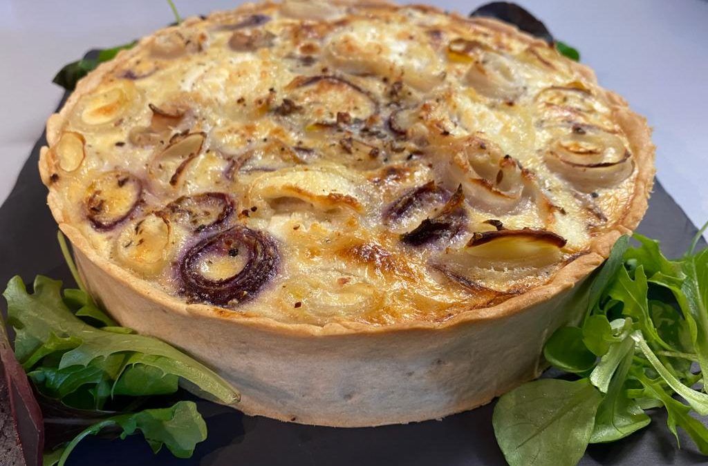 Tarte à la carotte, chèvre et cumin