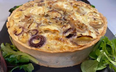 Tarte à la carotte, chèvre et cumin