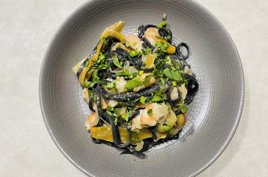 Wok de crevettes au lait de coco