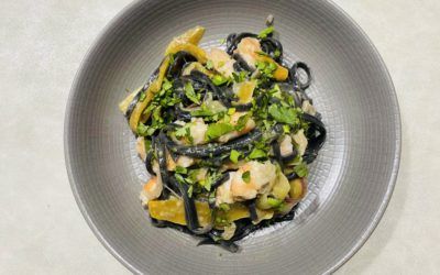 Wok de crevettes au lait de coco