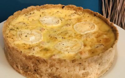 Tarte au saumon, courgettes et chèvre