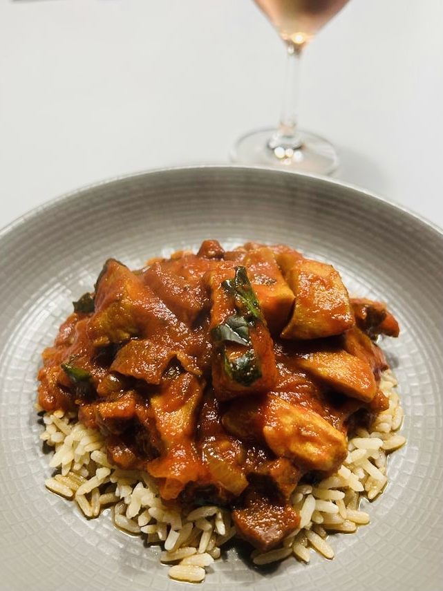 Lamelles de seiche, sauce américaine