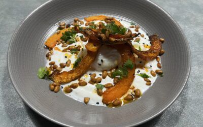 Butternut rôti, oeuf poché, sauce yaourt