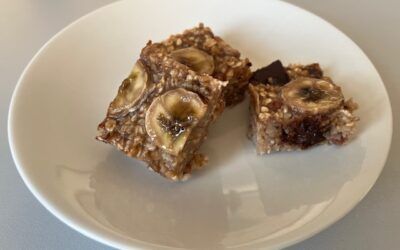 Carrés banane-avoine-chocolat