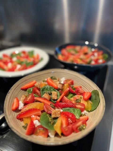 Burrata tomates-fraises