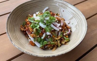 Calamars nacrés et boulgour