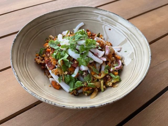 Calamars nacrés et boulgour