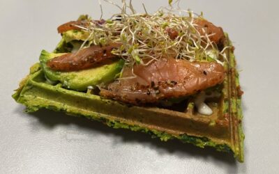 Gaufre salée aux épinards